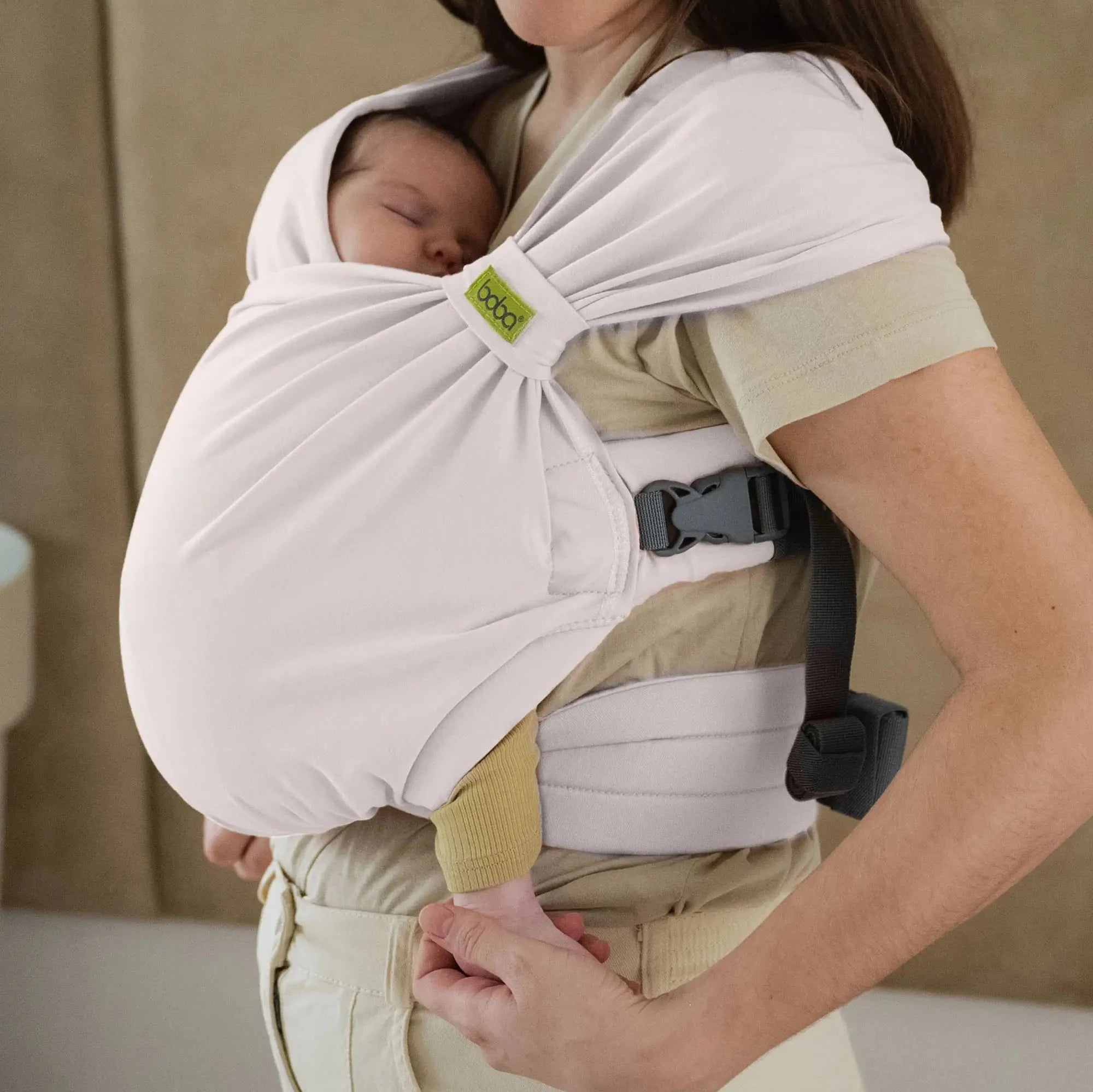 Boba Bliss Baby Wrap Carrier Organic Stone Snuggle Me Organic