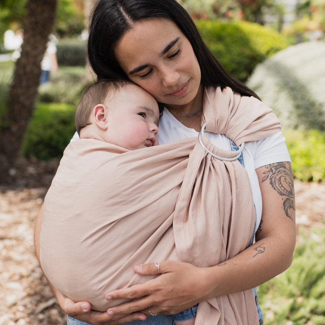 Boba Linen Ring Sling | Peony Pink