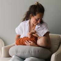 Feeding Pillow + Organic Cover Set | Stone