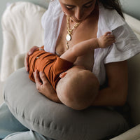 Feeding Pillow + Organic Cover Set | Stone