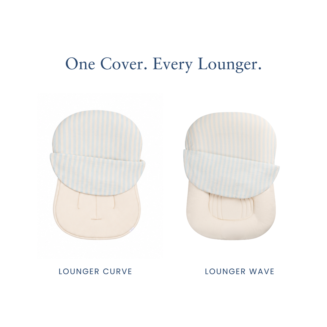 Infant Lounger Muslin Cover | Blue stripe