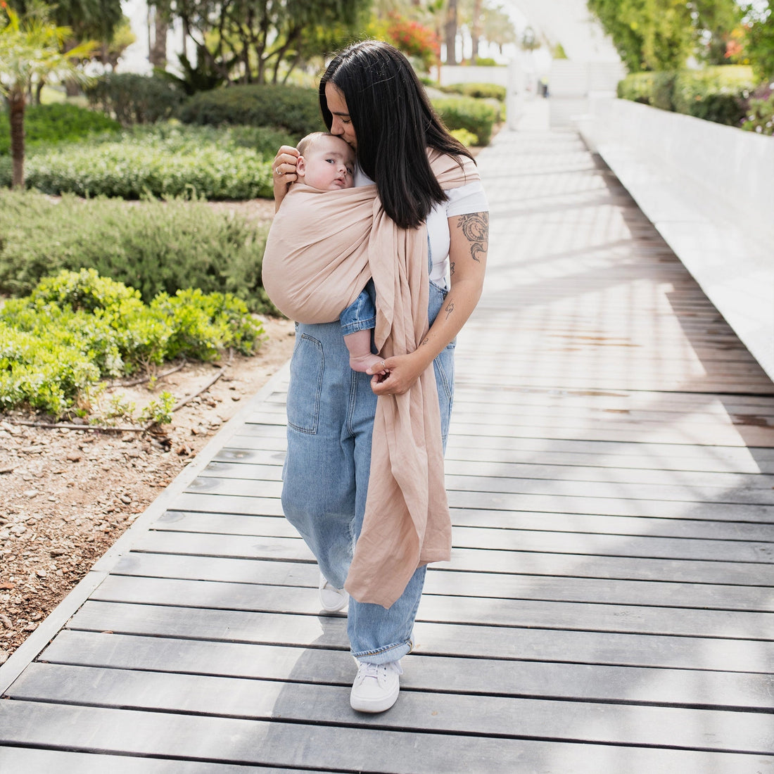 Boba Linen Ring Sling | Peony Pink