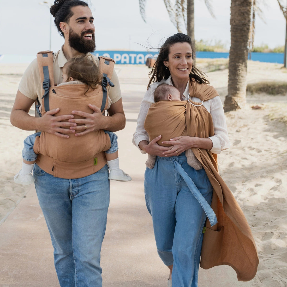 Boba Linen Ring Sling | Rye Brown