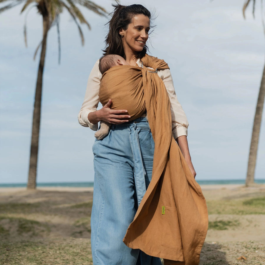 Boba Linen Ring Sling | Rye Brown