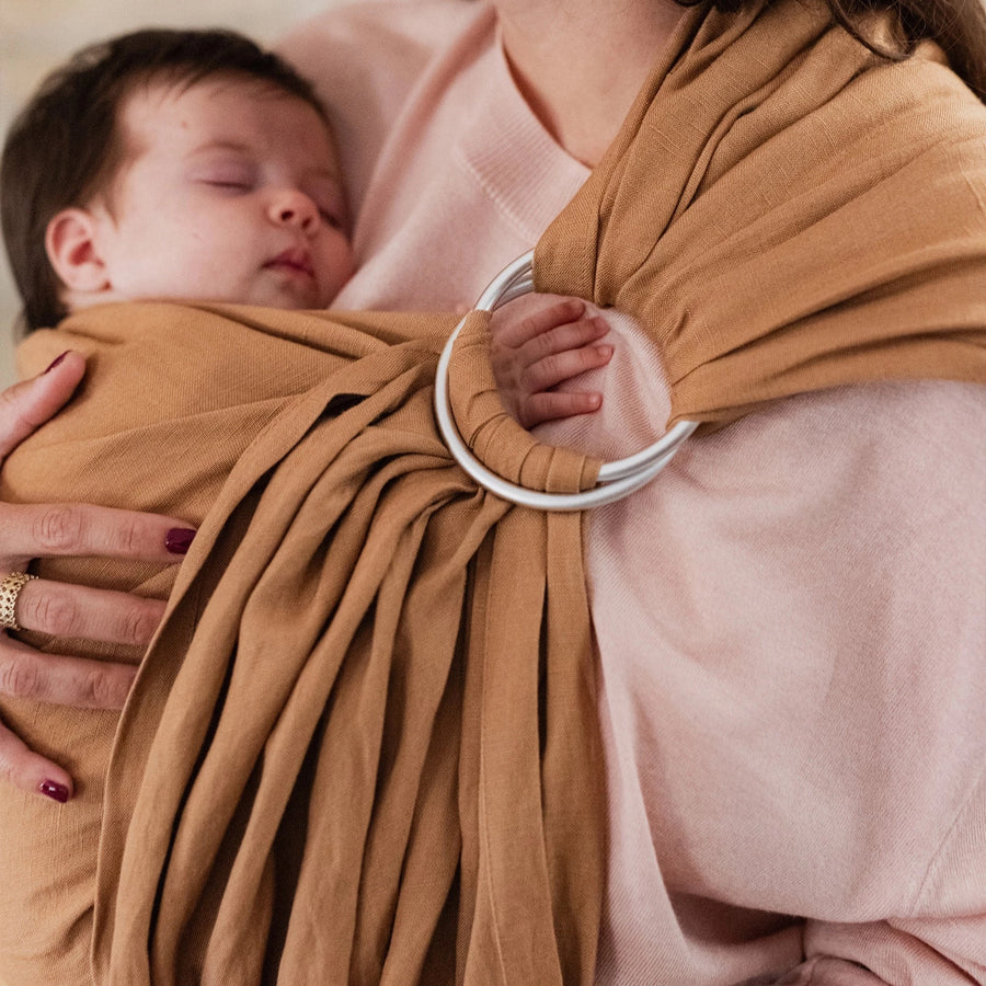 Boba Linen Ring Sling | Rye Brown