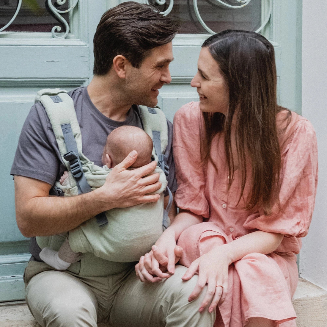 Boba X Linen Baby Carrier | Willow Green