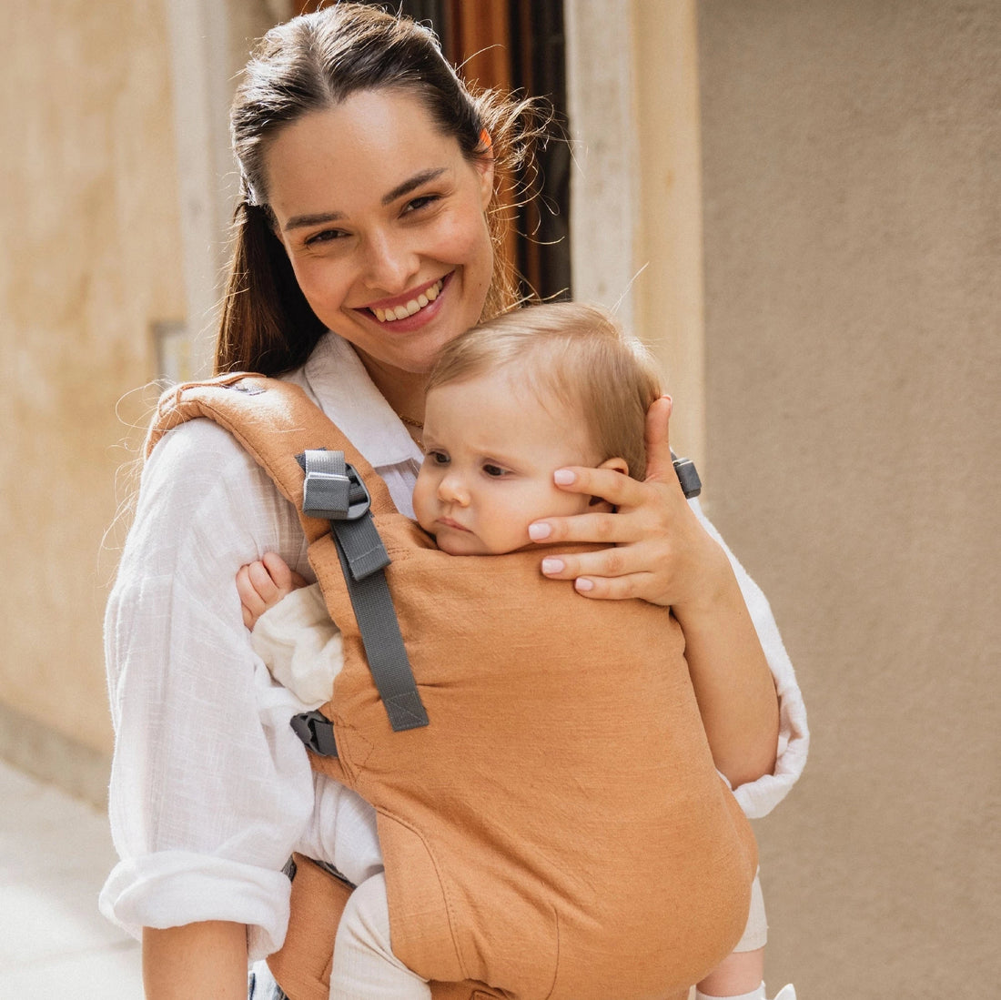 Boba X Linen Baby Carrier | Rye Brown