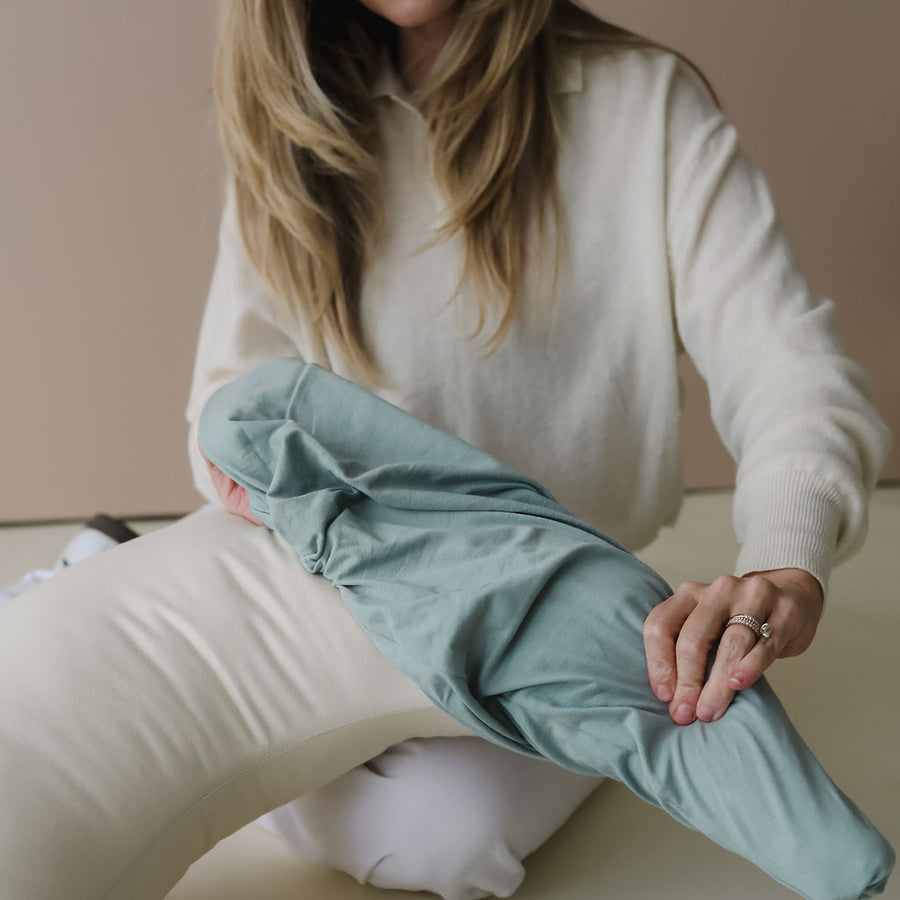 Feeding Pillow + Organic Cover Set | Slate