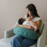 Feeding Pillow + Organic Cover Set | Moss