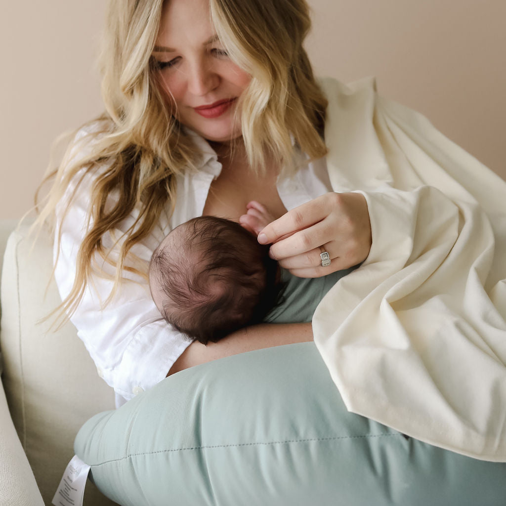 Feeding Pillow + Organic Cover Set | Slate