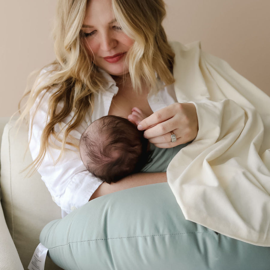 Feeding Pillow + Organic Cover Set | Slate