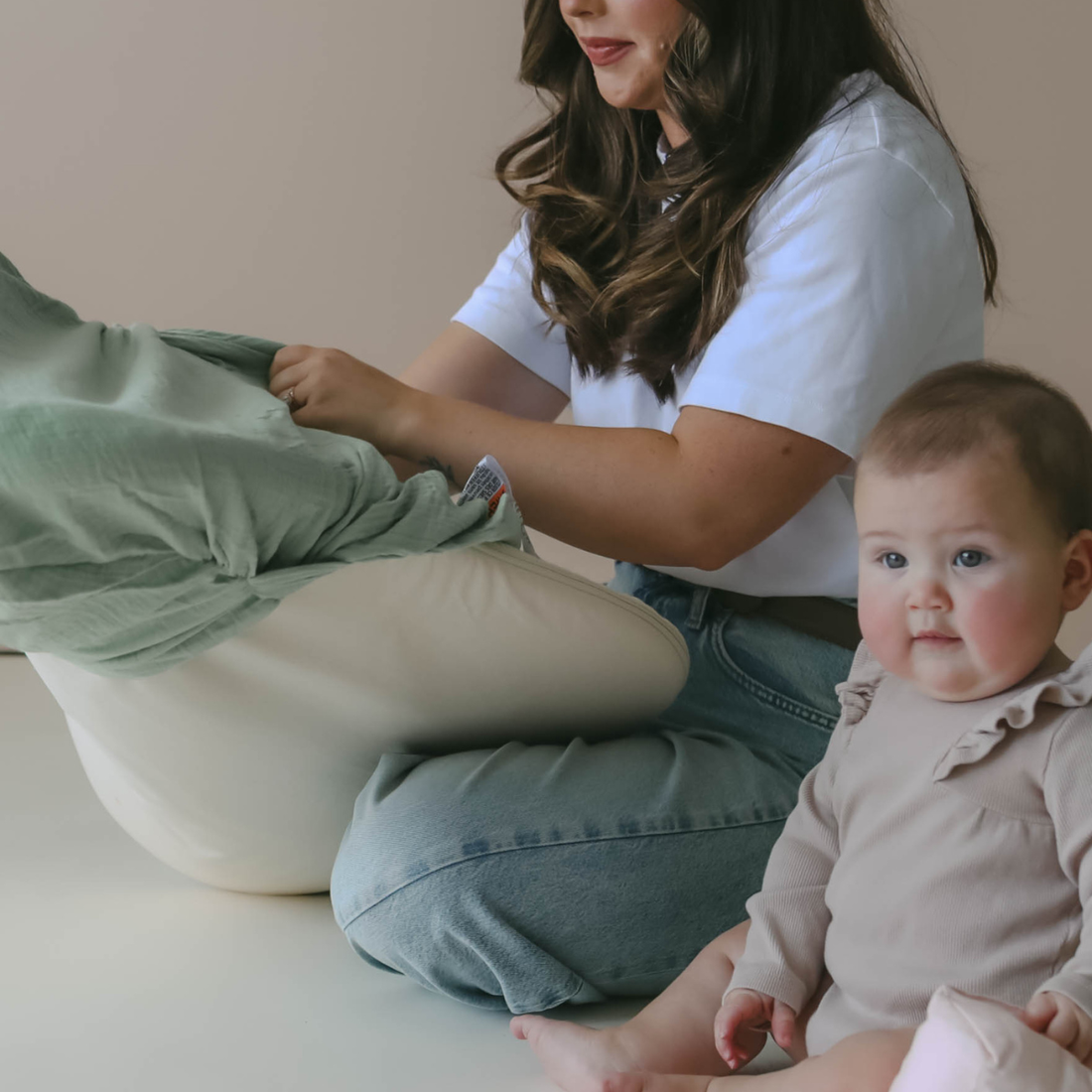 Infant Lounger Muslin Cover | Sage