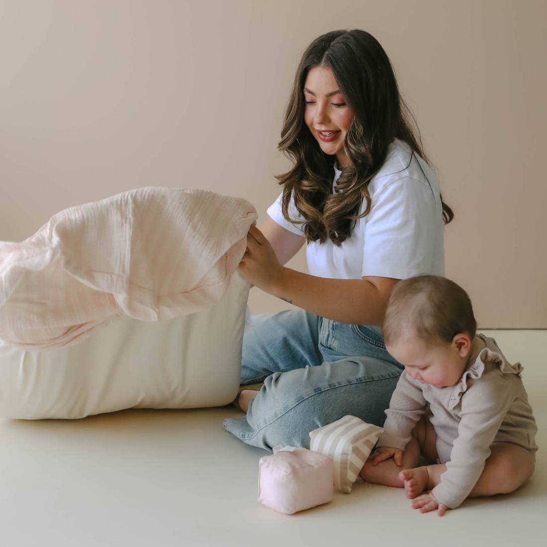Infant Lounger Muslin Cover | Petal stripe