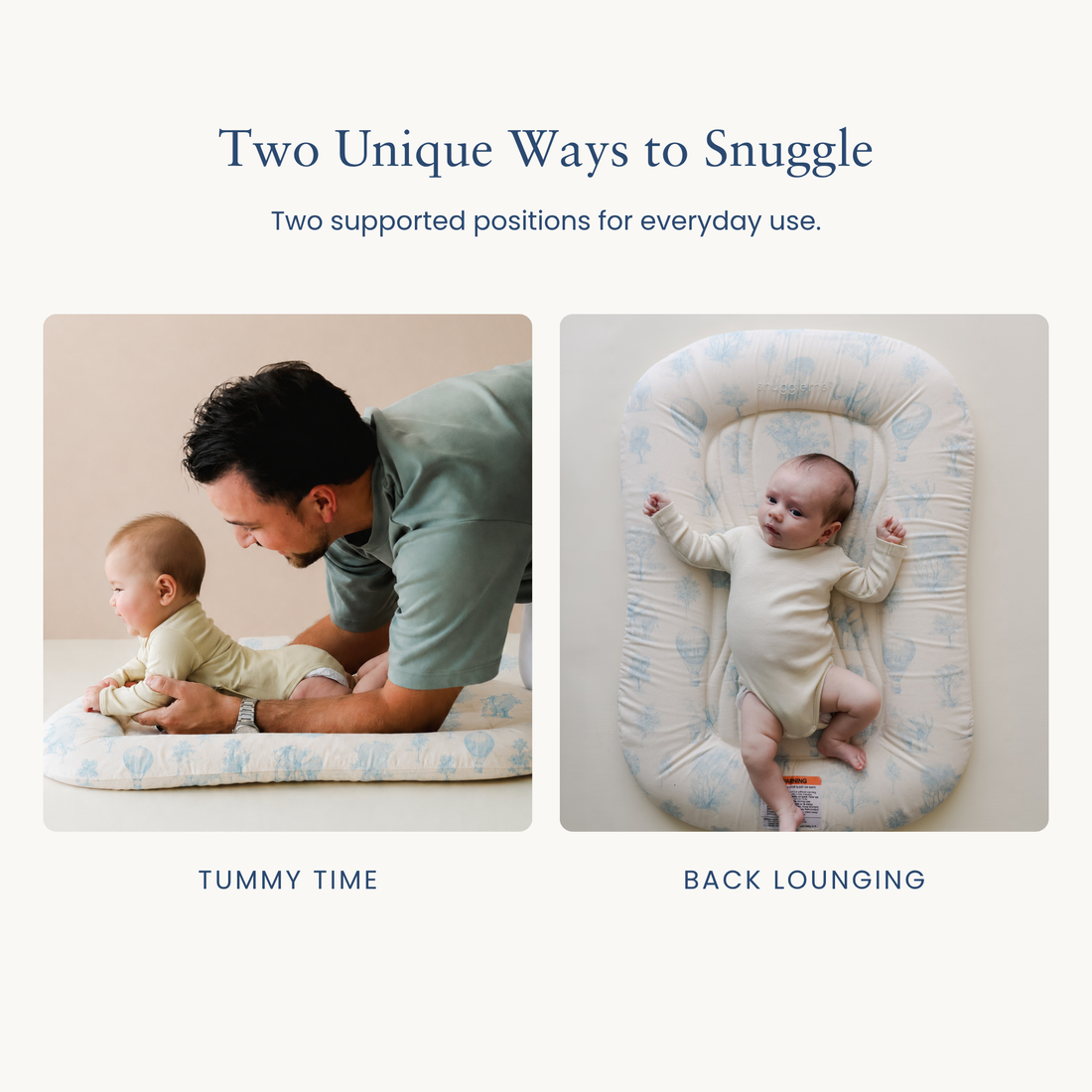 Infant Lounger Wave | Blue Toile