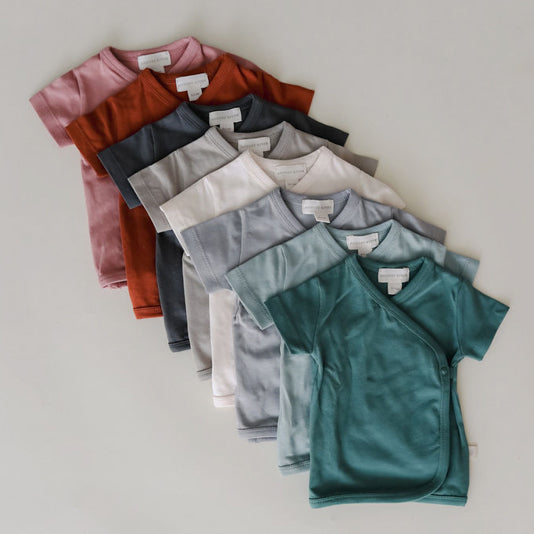 Short Sleeve Wrap Top | Natural