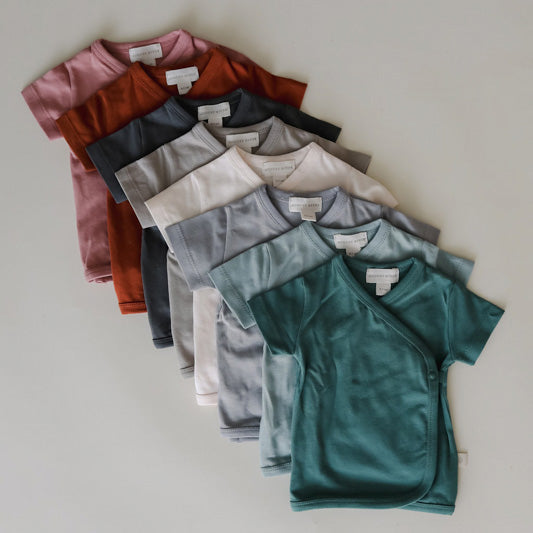 Short Sleeve Wrap Top | Stone