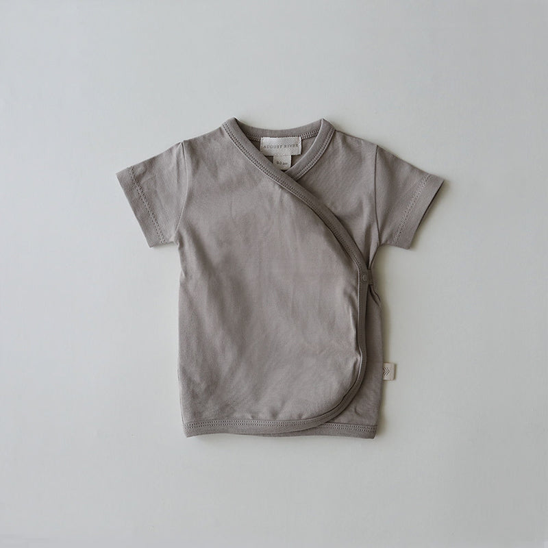 Short Sleeve Wrap Top + High Belly Bloomer + Hat | Birch