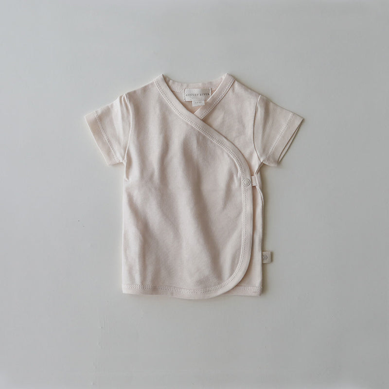 Short Sleeve Wrap Top | Natural